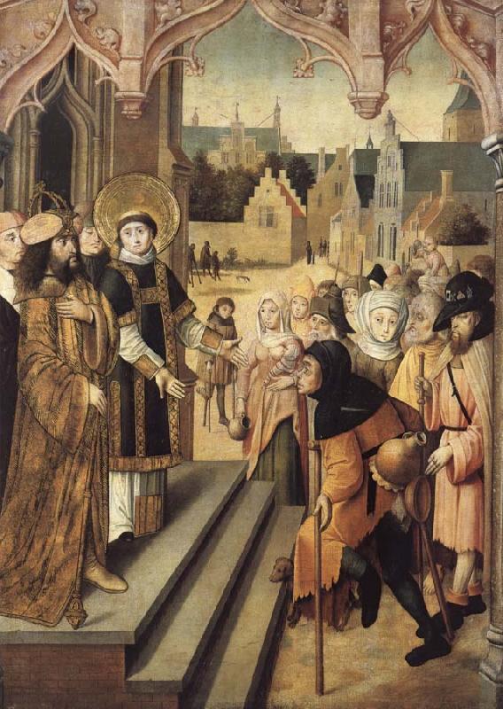 unknow artist Saint Lawrence Showing the Prefect Decius the Treasures of the Church Sweden oil painting art